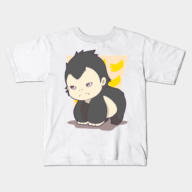 Cute chibi gorilla Kids T-Shirt by sabhu07